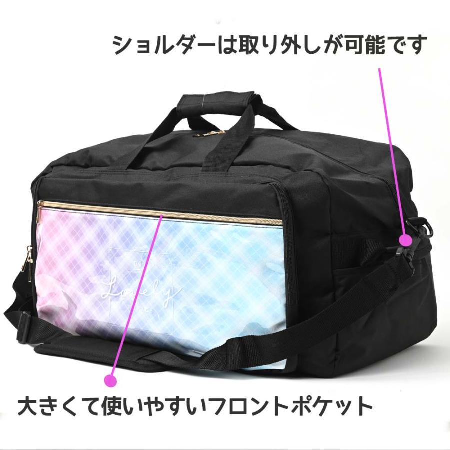 ボストンバッグ 小学生 女の子 40L  トラベルボストン ボストン 中学生 小学校 高校生 女子 子供 旅行バッグ 撥水 ブラック 大容量 3泊 2泊 修学 旅行 合宿 林間 | CRUX | 08