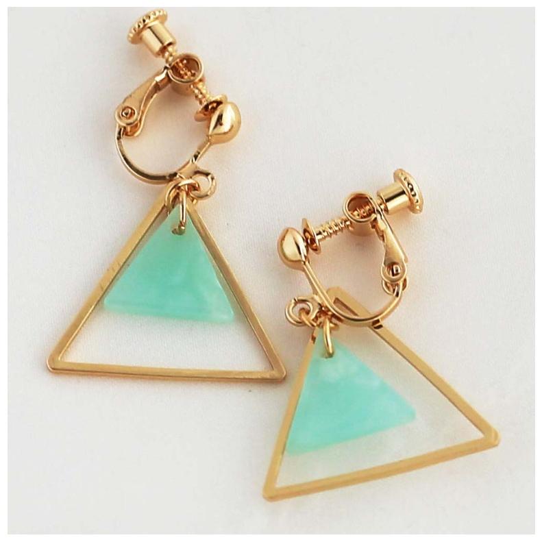 イヤリング かわいい 小学生 女の子 トライアングル イヤリング おしゃれ 低学年 高学年 中学生 アクセサリー ノンホール 女子 子供 誕生日 プレゼント ギフト | ブランド登録なし | 08