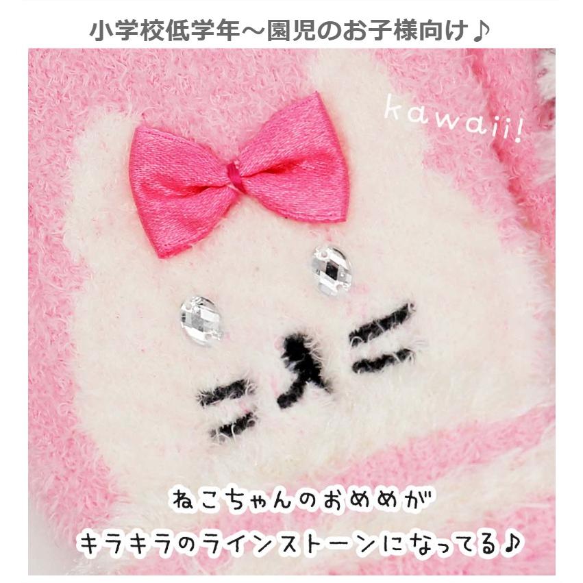 手袋 女の子 ネコリボン手袋 低学年 高学年 小学生 中学生 高校生 子供 キッズ 女子 通学 防寒 防寒具 ねこ リボン かわいい ネコ柄 おしゃれ 誕生日 プレゼント | ブランド登録なし | 01