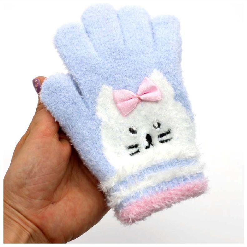 手袋 女の子 ネコリボン手袋 低学年 高学年 小学生 中学生 高校生 子供 キッズ 女子 通学 防寒 防寒具 ねこ リボン かわいい ネコ柄 おしゃれ 誕生日 プレゼント | ブランド登録なし | 04