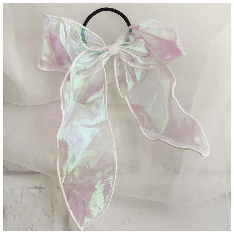 ヘアゴム かわいい 女の子 オーロラメロウリボンコンチョ アクセ おしゃれ 女子 子供 髪飾り レディース 低学年 高学年 小学生 中学生 高校生 誕生日 プレゼント | ブランド登録なし | 02