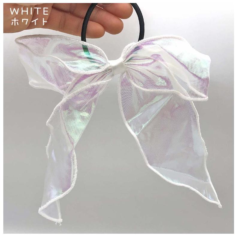 ヘアゴム かわいい 女の子 オーロラメロウリボンコンチョ アクセ おしゃれ 女子 子供 髪飾り レディース 低学年 高学年 小学生 中学生 高校生 誕生日 プレゼント | ブランド登録なし | 03