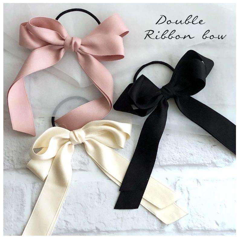 ヘアゴム かわいい 女の子 Wテープリボンコンチョ アクセ おしゃれ コンチョ 女子 子供 髪飾り 低学年 高学年 小学生 中学生 高校生 誕生日 プレゼント | ブランド登録なし