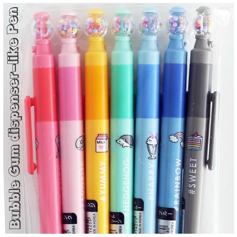 ペン バブルガム サイドノックゲルペン 7本セット カラーペン ペンセット おもしろ 筆記具 文具セット 小学生 中学生 女子 文房具セット 誕生日プレゼント Jik102 ジュニア バッグの店 プリーズ 通販 Yahoo ショッピング