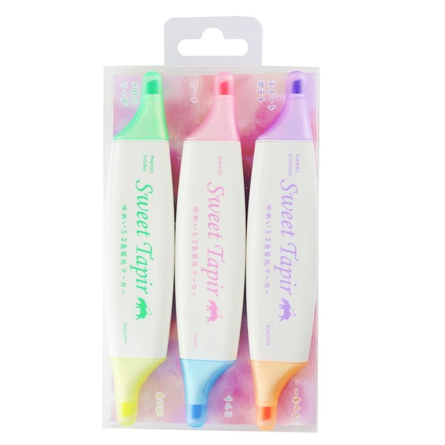 文房具 かわいい スウィートテイパー ３本セット 香り付き ２色 蛍光マーカー  蛍光ペン 中学生 女の子  プレゼント 小学生 おしゃれ 新入学 | ブランド登録なし | 06