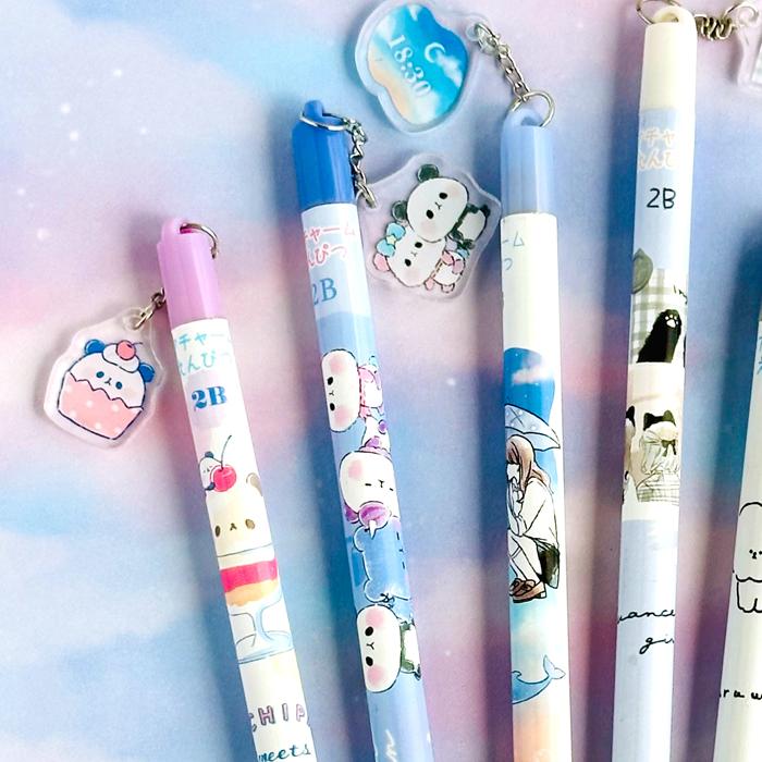 鉛筆 小学生 女の子 2B チャーム 6本セット かわいい おしゃれ 文房具 