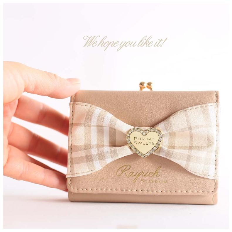 三つ折り 財布 女の子 ラテ チェックbigリボン がま口コンパクト三つ折り財布 小学生 中学生 高校生 女子 かわいい おしゃれ 高学年 低学年 誕生日 プレゼント Wao169 ジュニア バッグの店 プリーズ 通販 Yahoo ショッピング