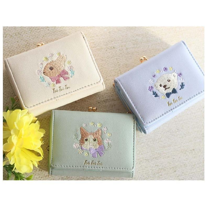 三つ折り 財布 女の子 トイトイトイ ガマ口 三つ折り財布 小さめ 刺繍 小学生 中学生 高校生 女子 子供 かわいい おしゃれ 高学年 低学年 誕生日 プレゼント Wao171 ジュニア バッグの店 プリーズ 通販 Yahoo ショッピング