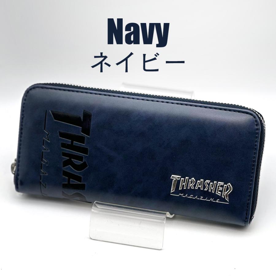 THRASHER スラッシャー 財布 メンズ 長財布 ラウンドファスナー