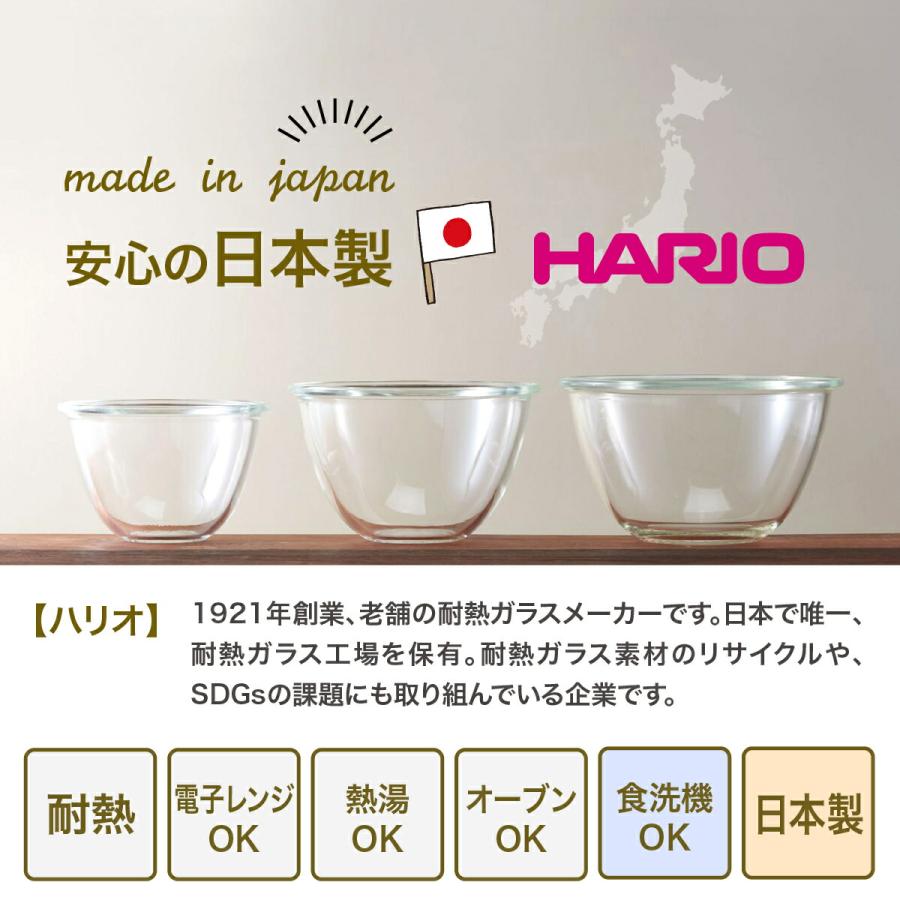 HARIO（ハリオ） ボウル フタ付きボウル レンジフタ付耐熱ガラス製
