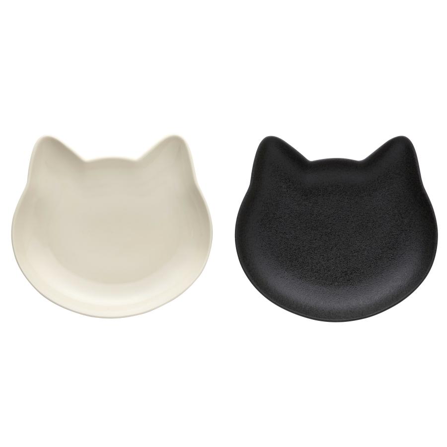 お皿 猫 にゃんプレート 白 黒 食器 皿 器 カレー皿 プレート ワン