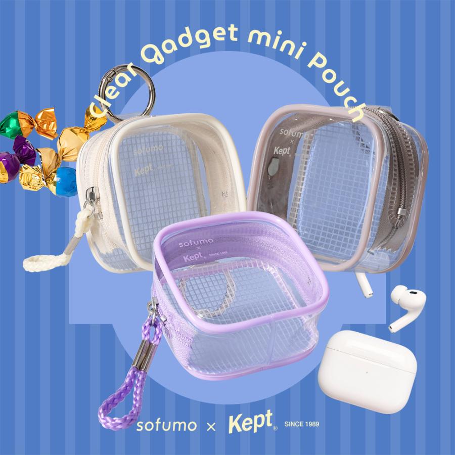 MOTTERU (モッテル) sofumo×Kept カラビナ付き ミニポーチ クリア 透明