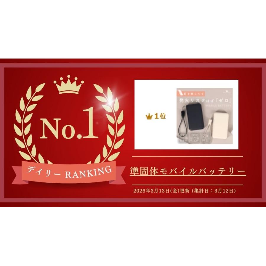 発火リスクほぼゼロ 準固体モバイルバッテリー 超安全・長寿命 10,000 