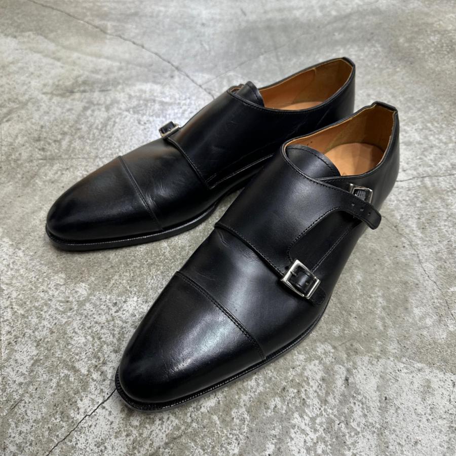Zapatro ザパトロ ダブルモンクドレスシューズ 革靴 ブラック 25.5cm