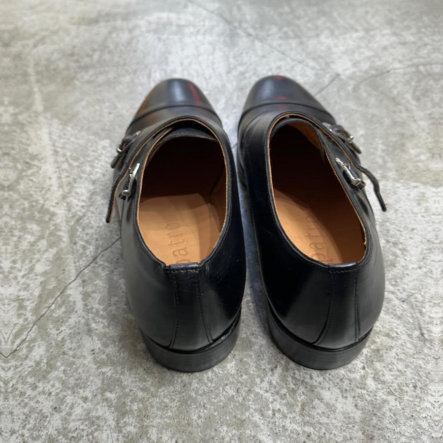 Zapatro ザパトロ ダブルモンクドレスシューズ 革靴 ブラック 25.5cm