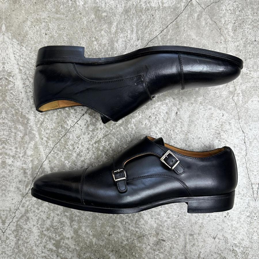 Zapatro ザパトロ ダブルモンクドレスシューズ 革靴 ブラック 25.5cm