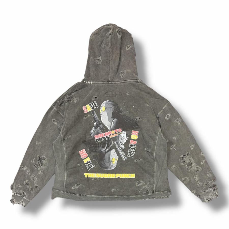 参考上代57200円 未使用 MINUS   × THE SUGAR PUNCH SAKAMOTO DAYS Hoodie サカモトデイズ スウェットパーカー コラボフーディー マイナス  × シュガーパンチ TSMM25SM004 ブラック M （10069M） 未使用 MINUS × THE SUGAR PUNCH マイナス シュガーパンチ SAKAMOTO