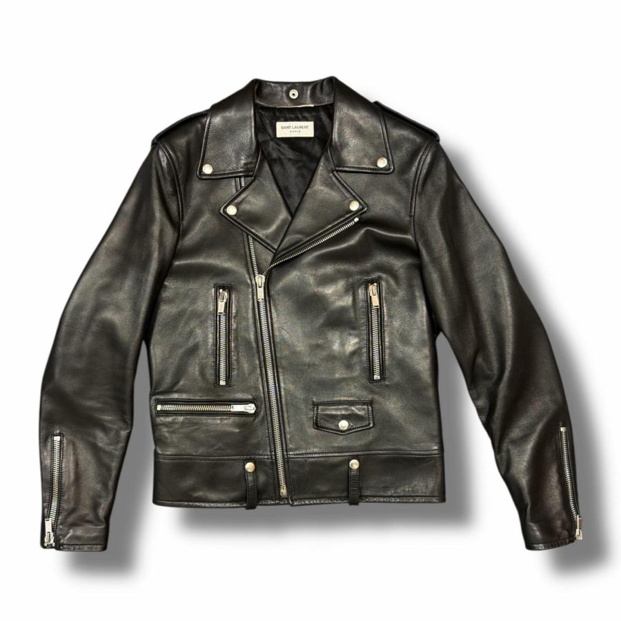 LAURENT SAINT 48 レザーライダースジャケット L01 サンローランパリ 15AW PARIS size L01 – JACKET RIDERS MOTORCYCLE CLASSIC ジャケット・アウター