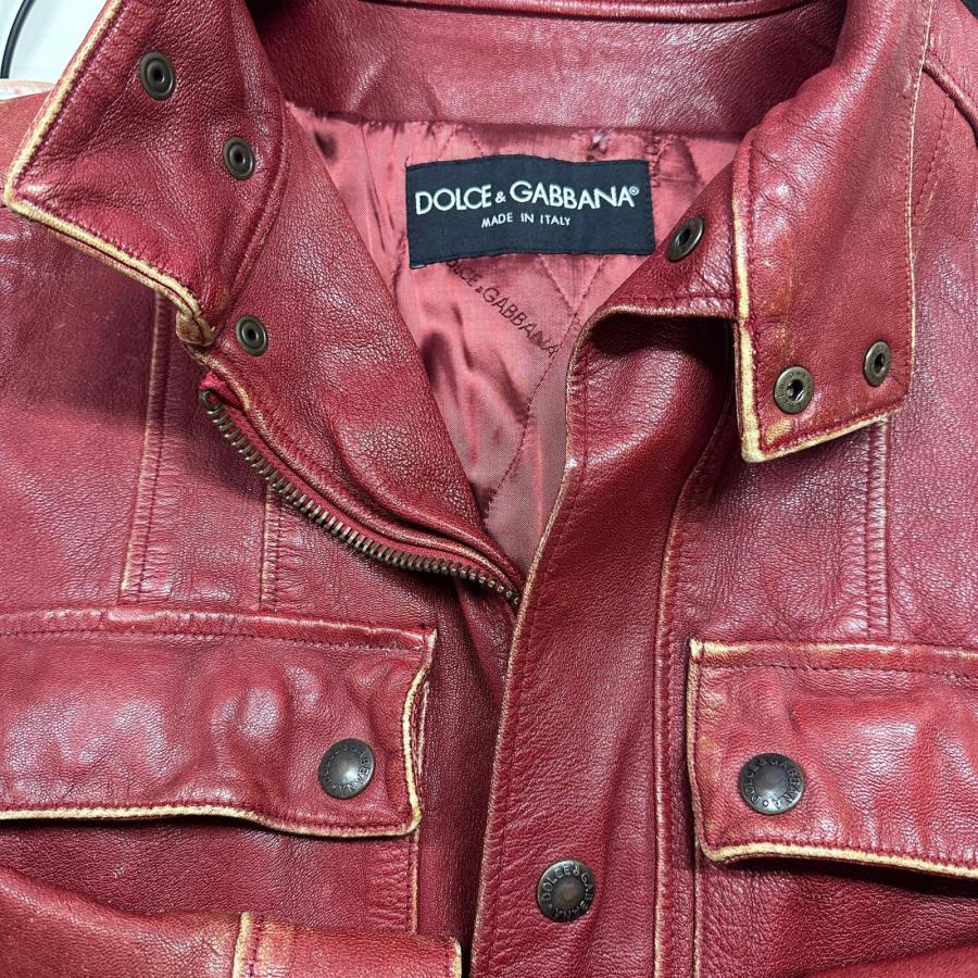 国内正規 DOLCE&GABBANA Goat Leather Jacket レザージャケット ライダース ドルチェアンドガッバーナ LS55/ULFF レッド 46 （10139M） DOLCE&GABBANA ドルチェアンドガッバーナ ドルチェアンドガッパーナ