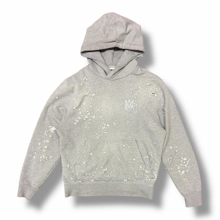 AMIRI グレー フード付きパーカー アミリ MA CORE ロゴ パーカー ライトグレー | アウトレットジャパン福岡