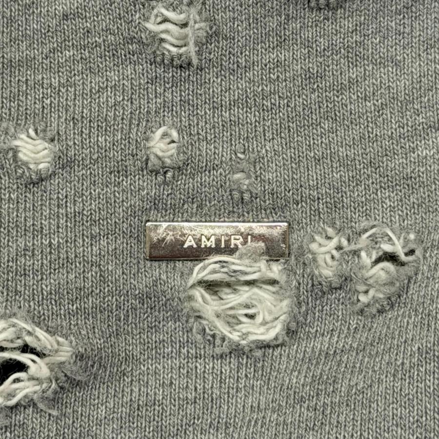 AMIRI アミリ MA SHOTGUN EMBROIDERED HOODIE ロゴ刺繍ダメージ