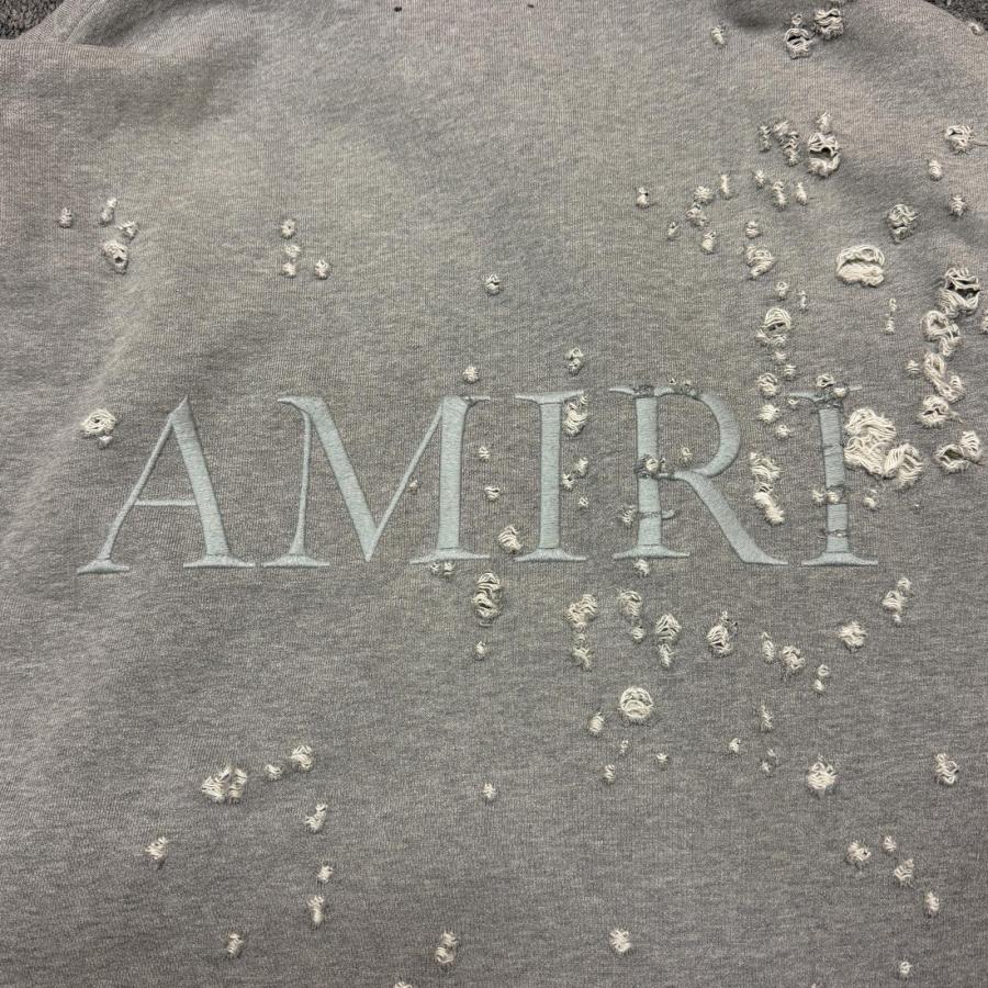 AMIRI アミリ MA SHOTGUN EMBROIDERED HOODIE ロゴ刺繍ダメージ