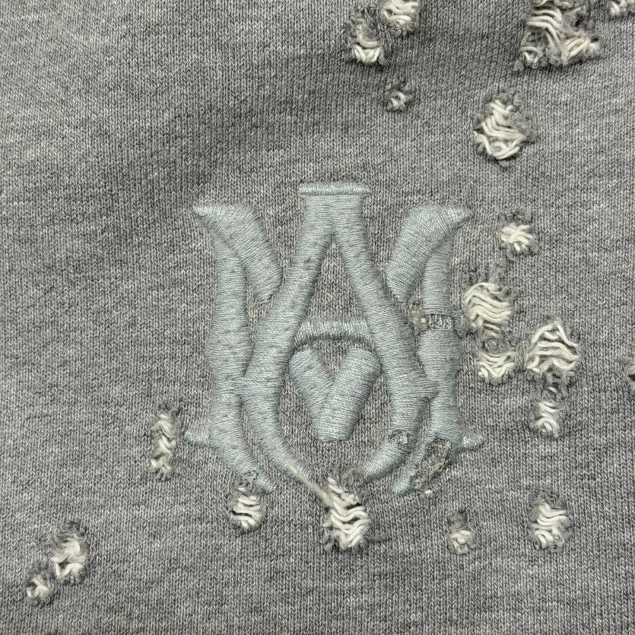 AMIRI アミリ MA SHOTGUN EMBROIDERED HOODIE ロゴ刺繍ダメージ