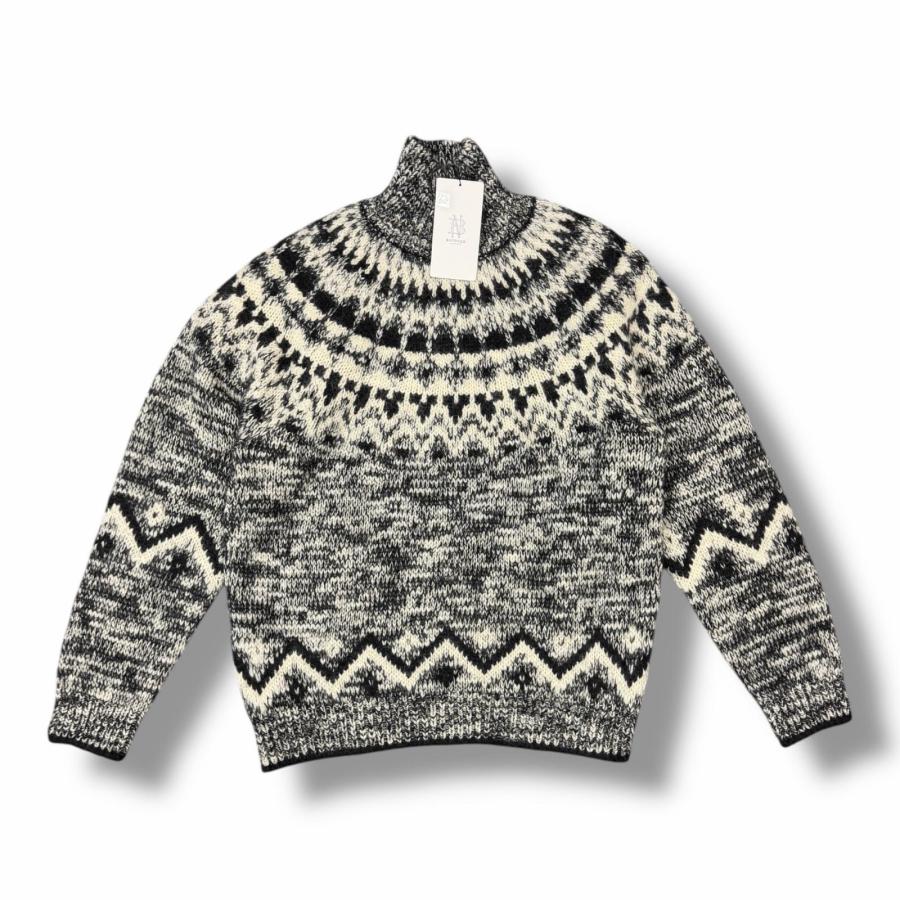 参考上代39600円 未使用 BATONER 25AW MOHAIR NORDIC TURTLE NECK モヘヤノルディックタートルネックニット セーター バトナー BN-25FM-064 ブラック 2 （10525M） 未使用品 BATONER バトナー 25AW MOHAIR NORDIC TURTLE NECK モヘヤ