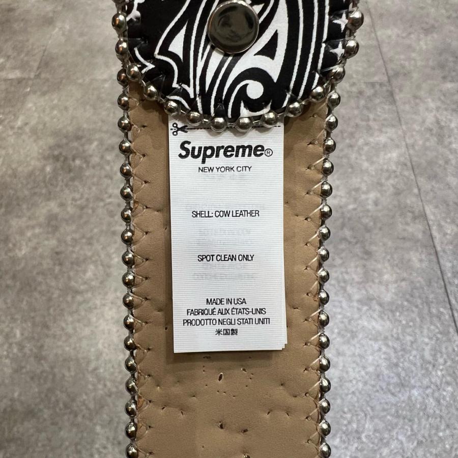 未使用品 Supreme シュプリーム 26SS ×B.B.SIMON Bandana Belt ビービーサイモン バンダナベルト スタッズ ブラック L 10791M_1