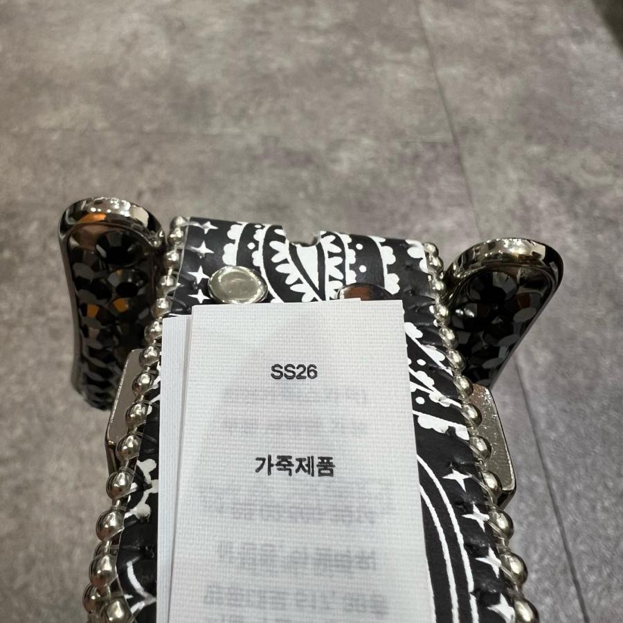 未使用品 Supreme シュプリーム 26SS ×B.B.SIMON Bandana Belt ビービーサイモン バンダナベルト スタッズ ブラック L 10791M_3