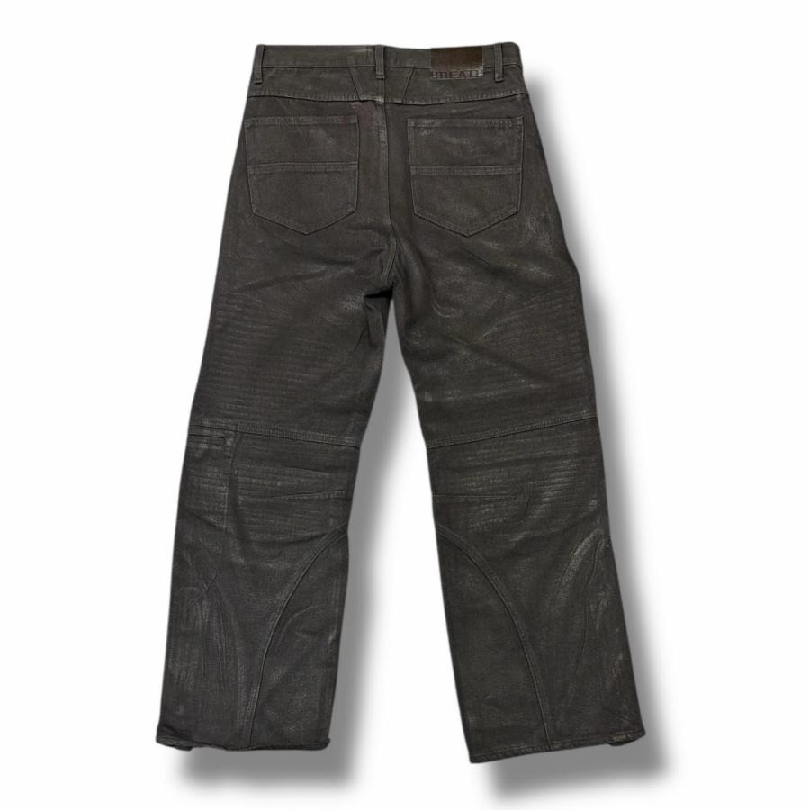 参考上代49500円 BREATH 25AW COATING BIKER DENIM PANTS コーティング