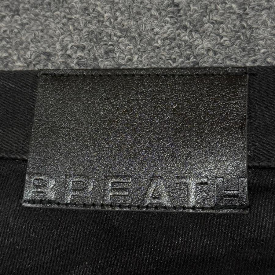 参考上代49500円 BREATH 25AW COATING BIKER DENIM PANTS コーティング 