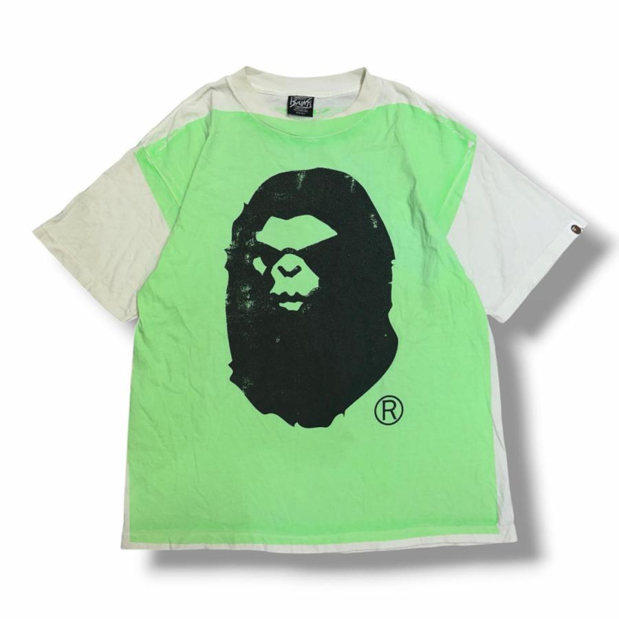 SAINT MICHAEL セントマイケル HANDPRINT BAPE_SS TEE コラボ エイプ