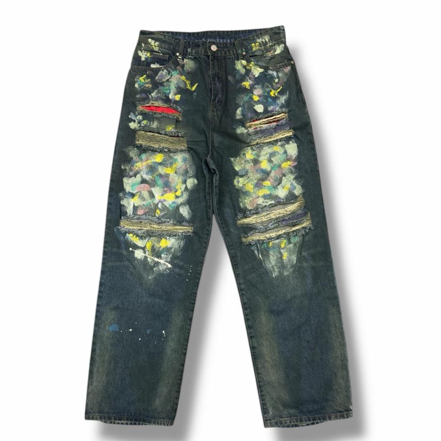 未使用品 Basketcase バスケットケース Lax Baggy Denim Paint 