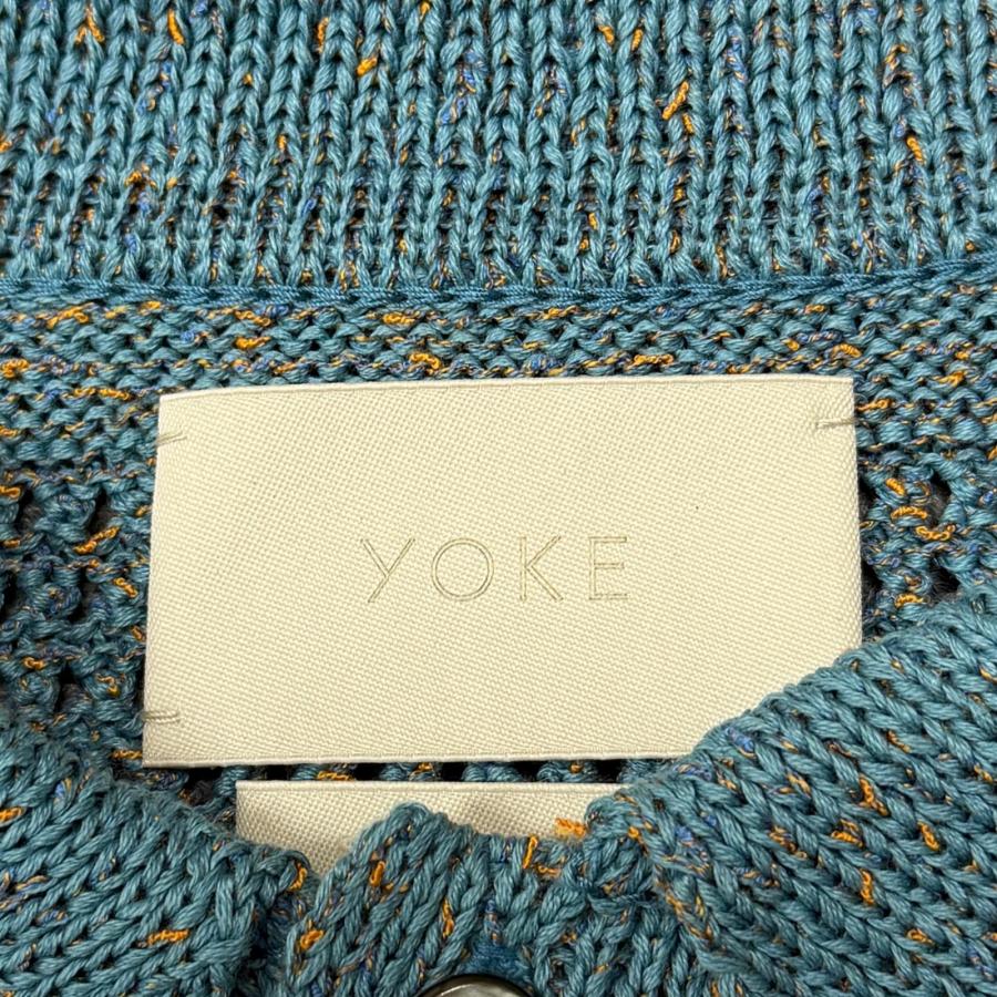 YOKE ヨーク メッシュニットシャツカーディガン　2サイズ ブルー Mesh Knit Shirt Cardigan | YOKE Official Website