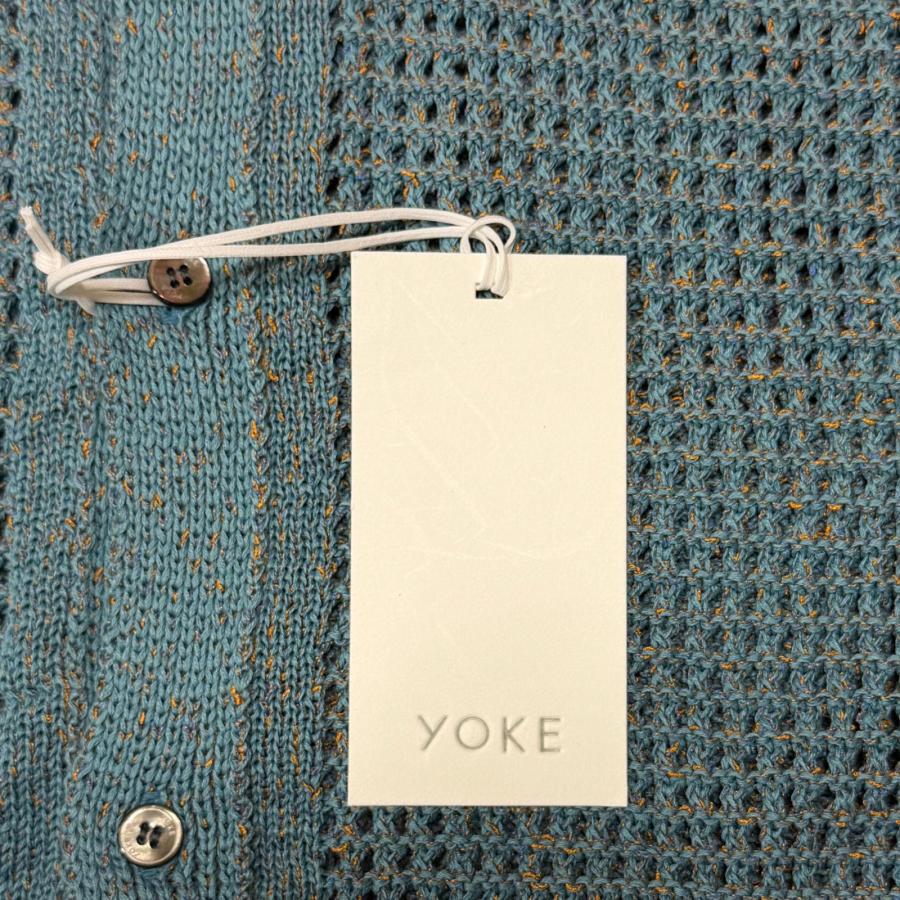 YOKE ヨーク メッシュニットシャツカーディガン　2サイズ ブルー Mesh Knit Shirt Cardigan | YOKE Official Website