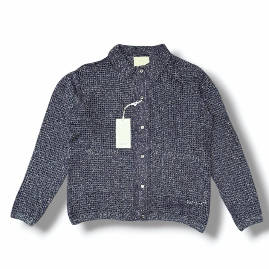 未使用品 YOKE ヨーク 25SS MESH KNITTED SHIRT CARDIGAN メッシュ