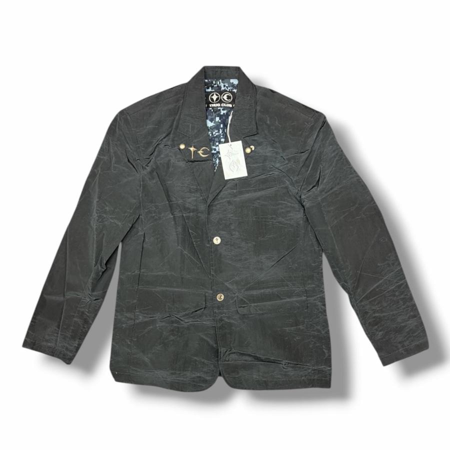 未使用 THUG CLUB Scarred Bio Soldier Blazer スカーバイオソルジャーブレザー テーラードジャケット サグクラブ TC25JK0501 ブラック 3 （11695M） THUG CLUB サグクラブ Scarred Bio Soldier Blazer スカーバイオ