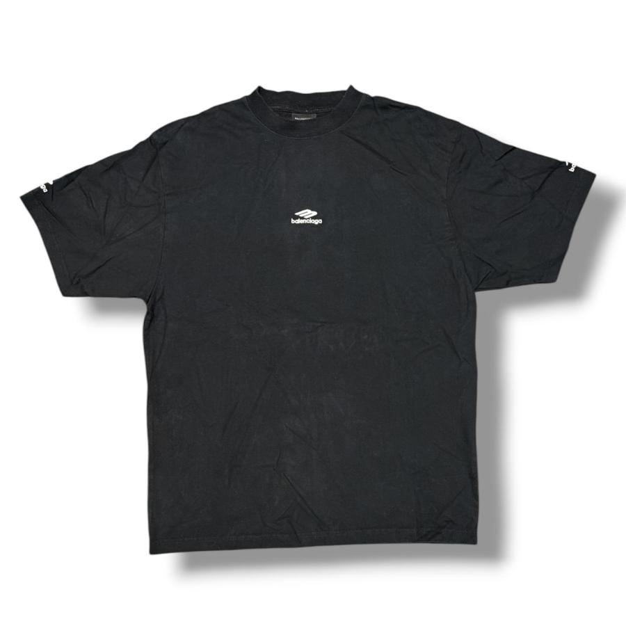バレンシアガロゴブラックTシャツR59 BALENCIAGA（バレンシアガ） FRONT LOGO TEE フロントロゴTシャツ 半袖
