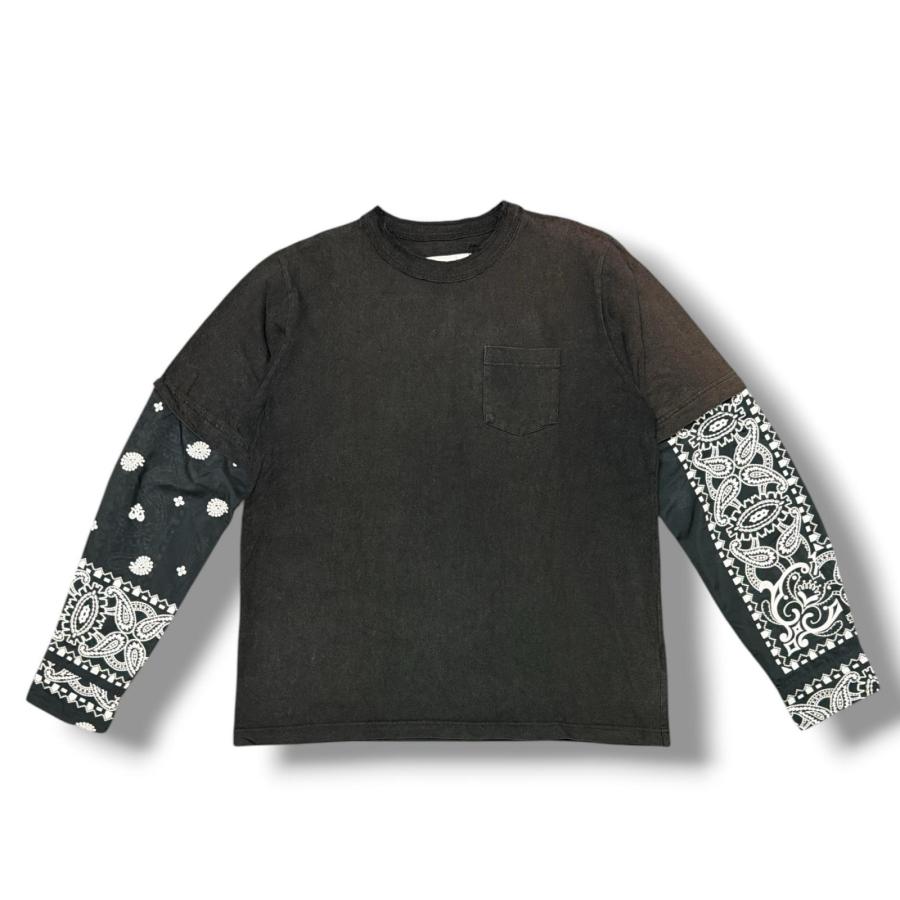 sacai 21SS archive MIX T-Shirt サイズ2 黒 sacai（サカイ） 21SS ARCHIVE PRINT MIX LONG SLEEVE T-SHIRT