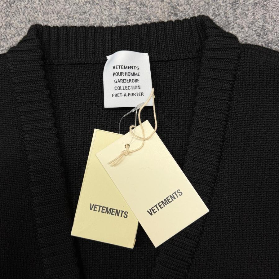 未使用品 VETEMENTS ヴェトモン 26SS LEATHER CROSS CARDIGAN レザー