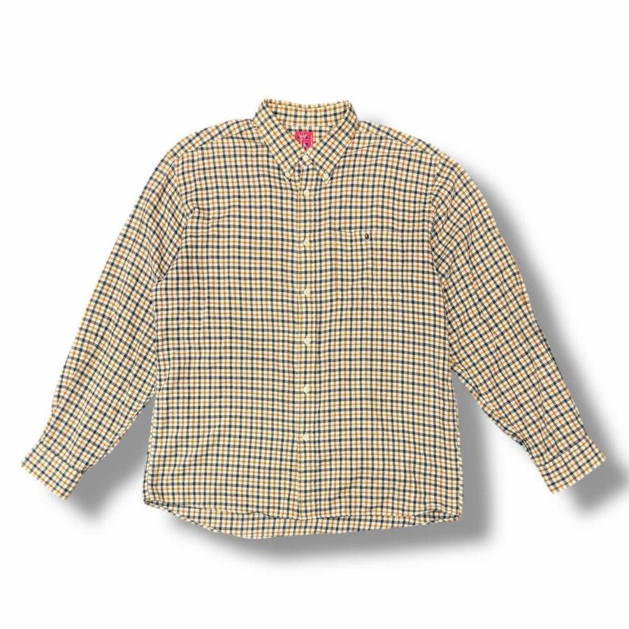 A BATHING APE アベイシングエイプ ボタンダウンチェックシャツ 長袖