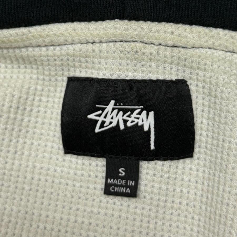 STUSSY ステューシー ダブルフェイスジップパーカー フーディー サーマル ロゴ刺繍 ブラック S 13487M_3