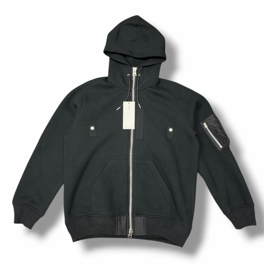 sacai Colour-Block Zip-Up Hooded Jacket ジップアップパーカー サカイ 25-03788M ブラック 2 （13575M） sacai（サカイ） Colour-Block Zip-Up Hooded Jacket ジップアップ