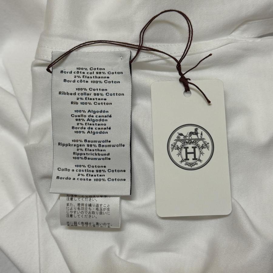 HERMES エルメス 長袖カットソー ホワイト HERMES（エルメス） 未使用品 Tシャツ ディテール セリエ 長袖