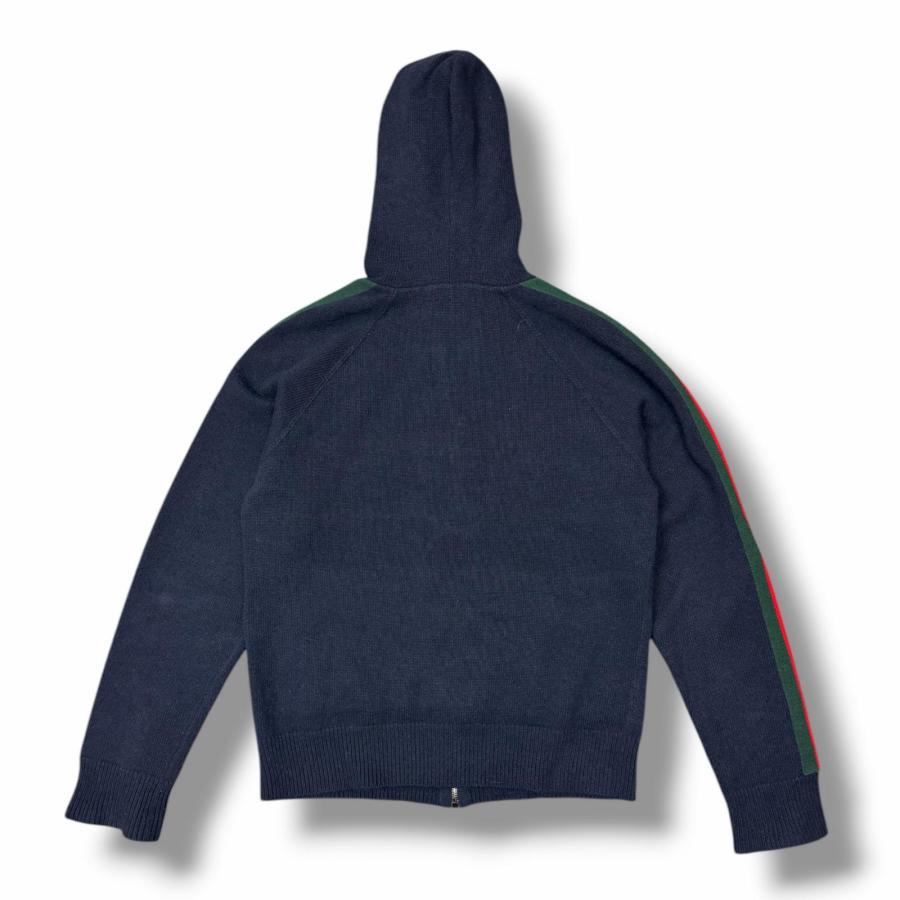 GUCCI（グッチ） ウェブ ストライプ ニット フーディー ジップアップ