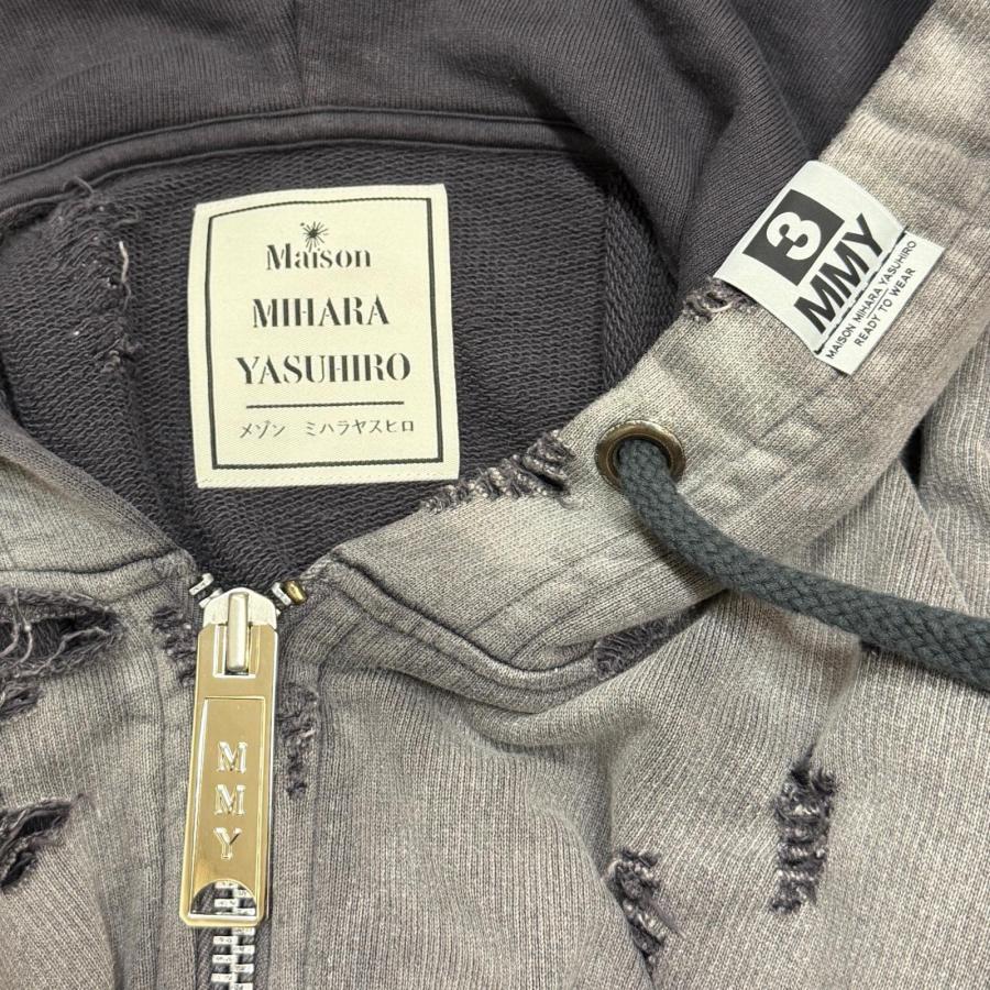 Maison MIHARA YASUHIRO メゾンミハラヤスヒロ 25SS Sun Faded Huge Zip-Up Hoodie ダメージスウェットフーディー ジップパーカー A14PK531 ブラック 46 14016M_5