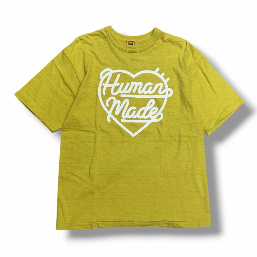 HUMAN MADE ヒューマンメイド ハートプリント スラブTシャツ イエロー 