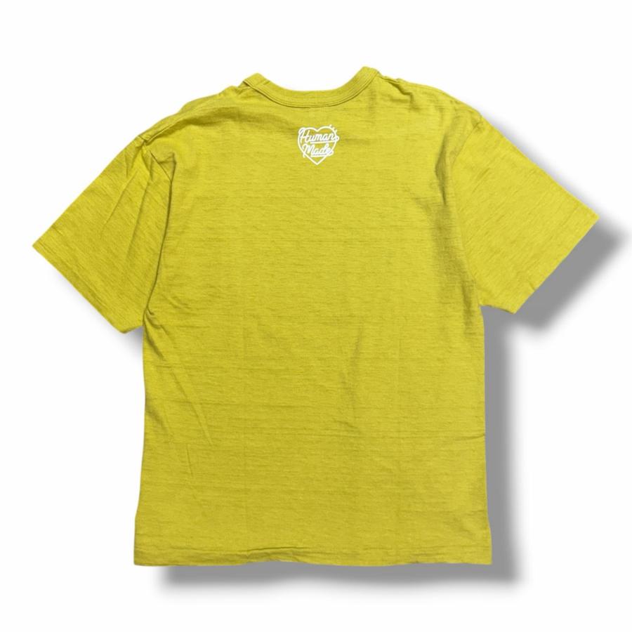 HUMAN MADE ヒューマンメイド ハートプリント スラブTシャツ イエロー 