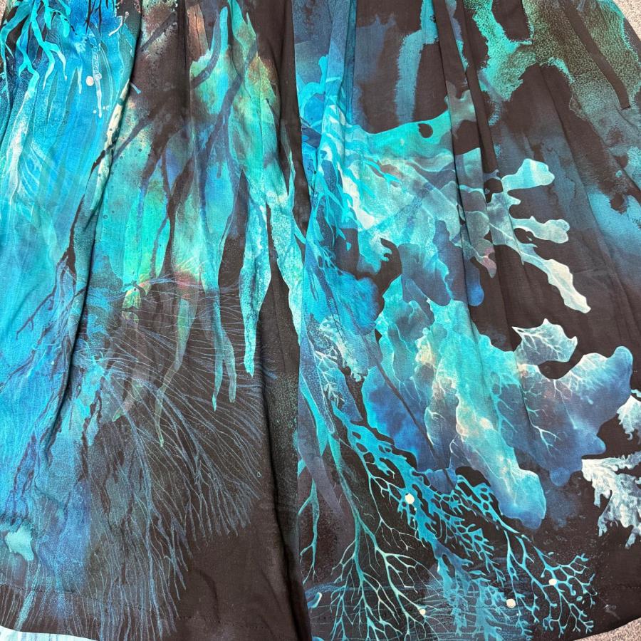 Yohji Yamamoto POUR HOMME ヨウジヤマモトプールオム 26SS SEA PRINTED SILK PANTS シープリントシルクパンツ ワイドパンツ HK-P22-243-1-03 2 14178M_4